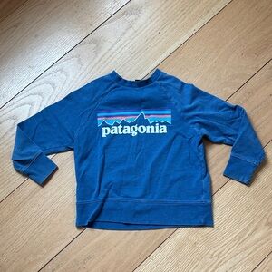 Patagonia Blue Crewneck Sweatshirt with Multicolor Logo
